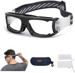 SooGree Sports Glasses Goggles for Men Basketball Anti Fog Protective Goggles (Black Frame Black Pad)