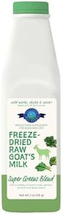 Shepherd Boy Farms Freeze Dried Raw Goats Milk with Probiotics for Dogs & Cats (Super Greens), Organic USA Veggies & Fruits, High Protein, Digestible Goat Milk Powder, Food Toppers - Makes 32 FL OZ