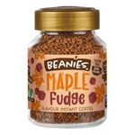 BEANIES Flavoured Instant Coffee Powder - MAPLE FUDGE Hot & Cold Coffee Makes 25 Cups 100% Arabica Light Roasted Coffee Sugar Free 50g. Bottle (Maple Fudge)