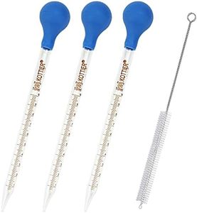 3Pcs Glass Pipettes Dropper, 10ml Graduated Liquid Dropper with Rubber Bulb and Cleaning Brush, Transfer Pipettes for Essential Oil