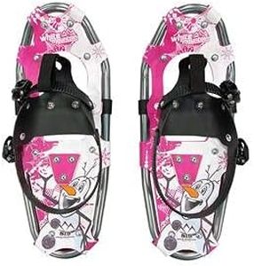 White Mountain - Lightweight Snow Shoes with Deluxe Harness - Snowshoes for Kids - Made in Aluminum Alloy for Maximum Durability and Lightness - Include Tote Bag (8''x19'', Snowman Pink)