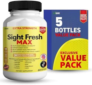 Sight Fresh MAX Vision Support Supplement, 60 Capsules, Extra Strength Eye Health Formula with Bilberry, Lutein, Vitamins, 30 Day Supply (5)