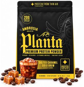 Ambrosia Plant Based Protein Powder 20g | Clean Vegan Pea Protein Powder | Gluten & Dairy Free, Keto Friendly, No Added Sugar | 25 Servings | Salted Caramel Cold Brew