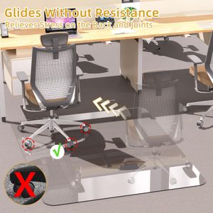 Tempered Glass Chair Mat, 90x120cm – Durable Floor Protection