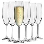 foresta Luxurious Stemmed Champagne Glasses Set of 6 (170ml), Sparkling Wine Glasses Set for Home Party || Wedding || Anniversary || Birthday || Christmas