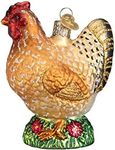 Old World Christmas Ornaments: Farm Animals Glass Blown Ornaments for Christmas Tree,Spring Chicken