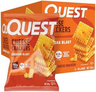 Quest Nutrition Cheese Crackers, Cheddar Blast, 10g Protein, 5g Carbs, 2g Sugar, Made with Real Cheese, 8 Packs (30g bags)