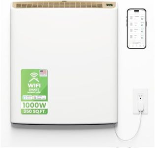 Smart EnviMAX 1000W Wi-fi Plug-in Electric Wall Heater - Energy Efficient Smart Heaters for Large Rooms - App Controlled Electric Heater with Thermal Shut Off Switch - Works with Alexa & Google Home