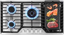 AMZCHEF 36 inch Gas Cooktop with 5 