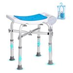 VEVOR Shower Chair, Adjustable Height Shower Stool with Crossbar Support, Shower Seat for Inside Shower or Tub, Non-Slip Bench Bathtub Stool Seat for Elderly Disabled Handicap, 226.8 kg Capacity