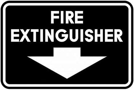 Signs ByLITA Classic Framed Fire Extinguisher (Black) - Small