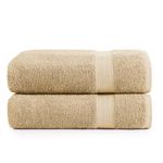 Bath Sheets Bathroom Towel Set- 2 Pack 100% Cotton Extra Large Bath Towels, Oversized Bath Towels, Luxury Bath Towels Large Bathroom Set, Shower Towels Bath Towel Sets for Bathroom, 35x66 - Pale Kahki