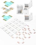 20Packs 4 Pin Led Strip Connectors with 8 Packs Cuttable T Shape PCB for Unwired Solderless Connection of SMD 5050 RGB LED Strip Lights (20Pcs Clips plus 8Pcs PCB)