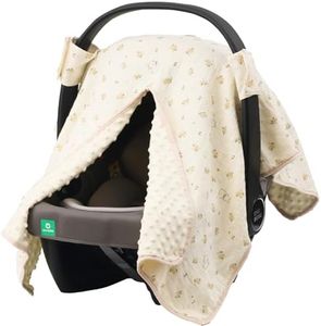 2-in-1 Baby Car Seat Cover, Baby Car Seat Canopy, Mom Nursing Cover，Easy to Install Shield，Multi-Purpose | Winter Warm & Summer Shade Use (Yellow Little Flower)