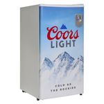 Coors Light Compact Fridge w/Bottle Opener, 3.2 cu ft (90L), White, Space-Saving Flat Back Design, Reversible Door, Tempered Glass Shelves, Licensed Coors Light Artwork, Perfect for Beer-Lovers