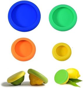 Small 4Sizes Silicone Reusable Seal Silicone Stretch Lids, Fruit Savers Cover BPA Free, Vegetable Storage Containers Set, Dishwasher Safe Holder, Reusable Seal for Vegetable, Fruit, Snack, Can (Random Colors)