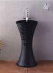 InArt Ceramic Design Pedestal Free Standing Round Polished Finish Wash Basin (Black, 16 x 16 x 32 Inch)