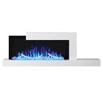 Napoleon Stylus Cara - NEFP32-5019W - Modern Wall Hanging Electric Fireplace, 59-in Long, Black, Crystal & Log Ember Bed, 4 Flame Colours, Remote Included