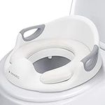 Navaris Potty Training Toilet Seat - Trainer Insert for Toddlers and Children with Padding, Handles, Backrest, Splash Guard, Size Adjust - White