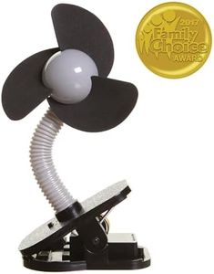 Dreambaby Baby Cooling Fan - Flexible Neck Clip-On Fan with Soft Foam Blades - For Prams, Strollers & Cribs - Black
