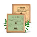 Nat Habit Soothing Sandalwood & Sacred Neem-Basil Butter Bath Soap Anti-Bacterial With Ayurvedic Cold Processed For Body Acne & Pimples (125g x 2, Combo)