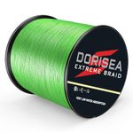 Dorisea Extreme Braid 100% Pe Braided Fishing Line 109Yards-2187Yards 6-300Lb Test Fluorescent Green (300m/328Yards 60lb/0.40mm)