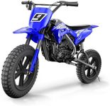 24V Kids Electric Dirt Bike,Kids Motorcycle,Electric Motorcycle for Kids 8+ with 14'' All-Terrain Tires,350W Brushless Motors up to 12mph, Bluetooth, Gifts for Boys or Girls-Blue