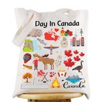 G2TUP Canada Travel Canvas Tote Bag Canada Shoulder Bag For Traveler A Day In Canada Trip Souvenir Gift (Day In Canada Tote)