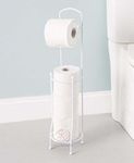 Tissue Roll Stand |Toilet Paper Holder Floor Standing | Tissue Stand | Toilet Roll Holder A Touch of Luxury for Your Home| Bathroom Storage Solution | (3 Papper Roll Free) (White)