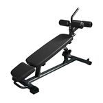 Finer Form Semi-Commercial Sit Up Bench Elite [Newly Improved], Reverse Crunch Handle for Ab Exercises and 4 Adjustable Height Settings (Black)