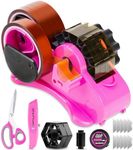 THINKLEARN Pink Heat Tape Dispenser Sublimation - Heat Transfer Tape Dispenser with Cutting Set, 1 '' & 3'' Core, Multi-Roll Cut Tape Dispenser for Crafting, PreCut 1.4'' Pieces