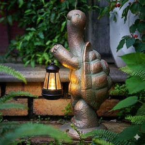 Roundot Solar Turtle Outdoor Large Garden Decor Statues 17in Tortoise Light Lantern for Yard,Patio,Balcony,Housewarming Birthday Gifts Mom Grandma Women