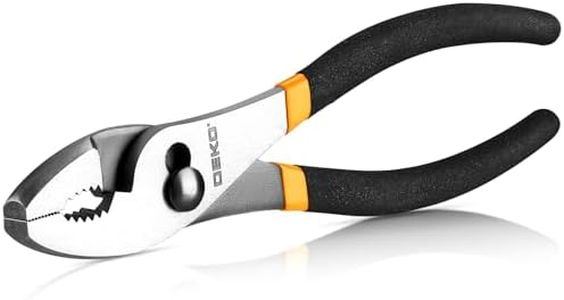 DEKOPRO 8-inch Slip Joint Pliers with Ergonomic Rubber Grip Handle - Rust-Resistant High Carbon Steel Plier Tools for Durability and Reliability