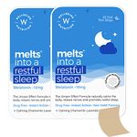 Wellbeing Nutrition Melts Restful Sleep Strips | Plant-Based Melatonin 10mg for Better Sleep & Stress Relief with Chamomile, Tagara, L-Theanine | Helps You Fall Asleep Fast | 60 Oral Thin Strips