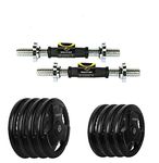 Cockatoo (10 Kg-20 Kg) Professional Dumbbells Set With Regular Metal Integrated (31 mm) Rubber Plates, Dumbbells Kit (10)