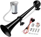 CARFKA Air Horn for Truck Boats Car, 150DB Super Loud Train Horns Kit with 120 PSI Air Compressor (black, Single)