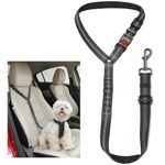 Dog Seat Belts For Cars, Uk Headrest Dog Car Seat Belt, Adjustable Dog Car Harness Dogs Safety Seatbelt, Anti Shock Elastic Pet Restraint Strong Leads Harness For Dogs Pets Safety (Black)