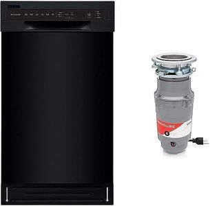 Bundle of Frigidaire 18 in. ADA Compact Front Control Dishwasher in Black + Frigidaire 1/2 HP Corded Garbage Disposal for Kitchen Sinks