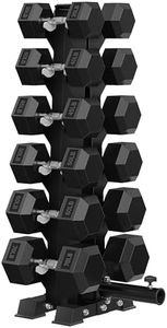 HANDBODE Dumbbell Rack with Weights, 6 Tier A Frame Weight Storage Rack with 600 LB Dumbbell Sets, Weight Stand for Dumbbells, 600 LB Total Capacity, Space-Saving Weight Storage Rack for Home Gym