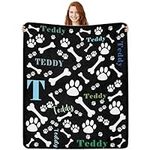 Personalized Paw Print Dog Blanket 