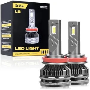 Suksio H11 led headlight Bulbs, 25000LM 300% Super Brighter Bulbs, 6000K Cool White, IP68 Waterproof, Halogen Replacement fog light bulb, Quick Installation, 65W, Pack of 2