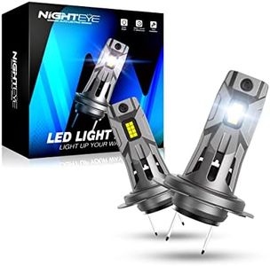 NIGHTEYE H7 LED Bulbs, 12000 Lumens 600% Brighter 6500K Cool White, 1:1 Size No Adapter Required H7 LED Light Bulbs, Plug-N-Play Halogen Replacement H7 Bulbs, Pack of 2