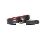 Hugo Boss mens Baldwin Plaque Leather Belt Black,90 (US Men's 34)