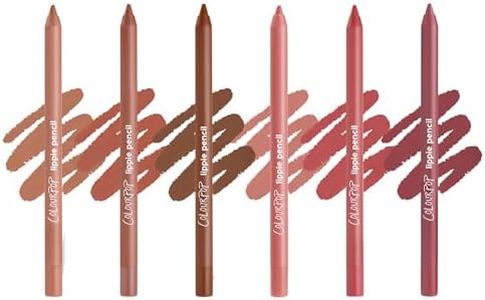 ColourPop Lined and Defined Lippie Lip Pencil Kit - High-Pigment, Long-Lasting & Sharpenable Lip Liner with High-Impact Color - Nude Pink + Brown Shades with a Matte Finish (6 Count)
