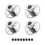 DMiotech 4 Pack 5mm Inner Dia H12*D10 Flange Coupling Connector Rigid Guide Shaft Support Coupler Shaft Coupling with Screws for DIY RC Model Motors Silver