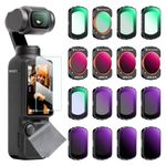 K&F Concept 16-pack Filters Compatible with DJI Osmo Pocket 3, Magnetic UV CPL ND Black Diffusion Light Pollution Filter Kit