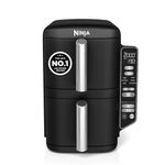 Ninja Double Stack Air Fryer, Vertical Dual Drawer Air Fryer with 4 cooking levels, 2 Drawers and 2 Racks, Space Saving Design, 7.6L Capacity, 6 Cooking Functions, 6 Portions, Black SL300UK