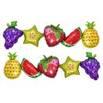 Atpata Funky Cojoined Fruit Theme Foil Balloons for Tutti Fruity/Twotti Fruity Summer Aloha Fruits theme Birthday Party Decoration