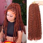 Xtrend 18 Inch Passion Twist Hair Water Wave Crochet Braiding Hair 2 Packs Synthetic Hair Extensions Bohemian Crochet Braids For Women (16Strands/Pack,350#)