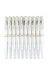 Uni Ball Signo UM-153,1.0mm, Gel Ink Rollerball Pens, White, 10 Set with MIYABI Stationery Original Pen Case Set(UM153.1x10)